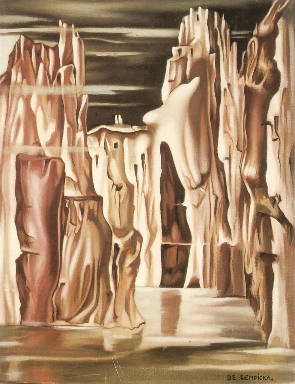 シュールレアリスムの風景画 現代タマラ・デ・レンピカ油絵